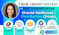 set up shared mailboxes distribution groups on rackspace zimbra microsoft 365