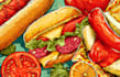 food pop art illustrations