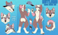 draw a furry reference sheet, fursona ref sheet and furry character design