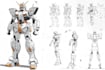 make gundam character illustration and robot art