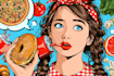 create a food pop art illustration