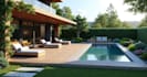 3d landscape design, backyard, front yard, deck, pool as a landscape architect