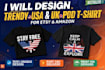 design trendy usa uk pod t shirt for etsy amazon