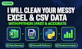 do excel data cleaning and csv cleaning with python pandas
