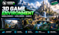 create 3d game environment, unreal engine level design and game UI
