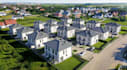 render masterplan housing, residential development layout, urban site cgi visual