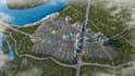 design large scale residential community masterplan waterfront site plan render