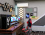 sketchup pro 3d gaming room design, studio setup presentation sketch, d5 render