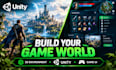 create 3d game environment and game UI in unity