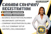 do canada company registration, US llc , UK ltd and cra gst setup