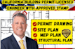 prepare foundation, framing, site plans and structural permit drawing sets