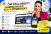 design one page website, lead capture page, wordpress landing page design