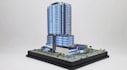 develop 3d diorama city highrise, streetscape podium,ground floor level building