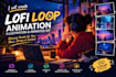 create lofi loop animation illustration and animated gif
