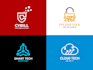 design crypto, cyber security, software, tech, technology logo