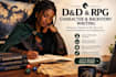 do dnd, rpg design dungeons and dragons character writing dnd backstory writing