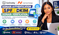 do godaddy manecheap domain authentication, spf dkim domain verification