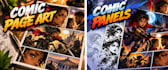 illustrate comic book pages and dynamic comic panels