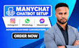 setup manychat chatbot automation for instagram whatsapp and messenger