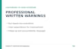create employee written warnings and pips