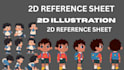 create 2d character sheet with 2d reference sheet