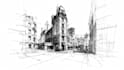 hand draw architecture and urban design sketches