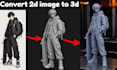 convert 2d image to 3d printable toy 3d head bust art toy for 3d printing