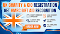 setup UK charity cio registration and gift aid with hmrc