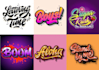 create metal font logo lettering