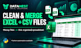 clean and merge excel and CSV files into one organized spreadsheet