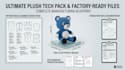 draw a vtuber plushie turnaround sheet and factory tech pack