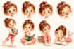 design cute childrens book characters expression and pose sheets