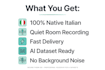 record natural italian voice for ai training and datasets