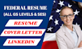 write a professional federal resume