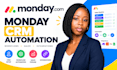 setup monday com CRM automation monday workflows sales pipeline make automation