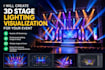 create 3d stage lighting visualization for your event