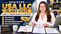 register USA llc in any state with ein and compliance