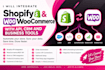 integrate shopify and woocommerce with API, CRM and business tools