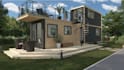 create 3d tiny house, tiny container with 3d rendering design