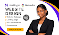 design and redesign hostinger website webador website landing page SEO