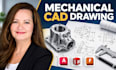 mechanical cad drawing,2d mechanical drawing, engineering drawing, auto cad plan