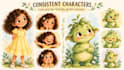 create consistent ai illustrations for kids storybooks
