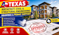 draw texas stamp for architect, civil and structural engineering drawings
