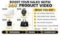 convert your product image to 360 rotating video for shopify amazon etsy