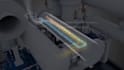 create 3d rotary screw compressor compression process animation