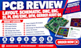 do pcb review, layout, schematic, drc, erc, si, pi, emi emc, dfm gerber audit QA