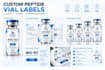 create clean peptide label, vial label and product label design