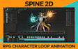 rig animate 2d rpg game character in spine pro, rpg loop animation character des
