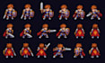 create pixel art character, 2d game art pixel icon and concept art