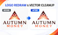 redraw, vectorize and clean up your logo